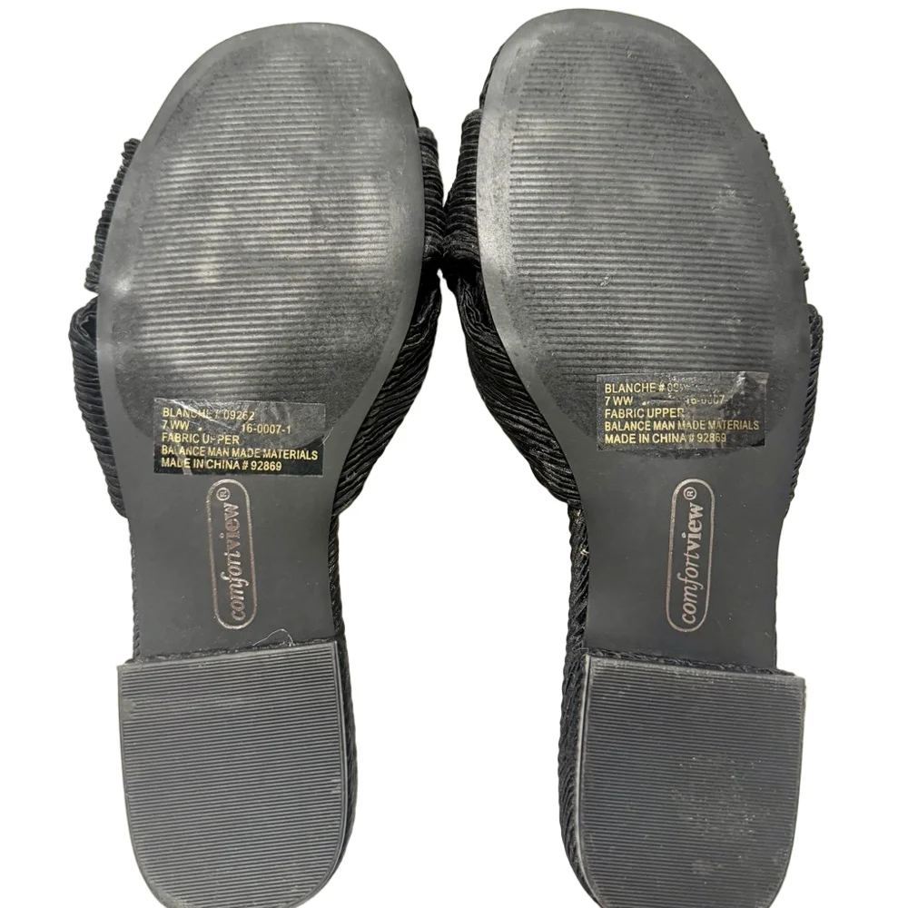 Comfortview Blanche Mule 7M Black, Wide Width